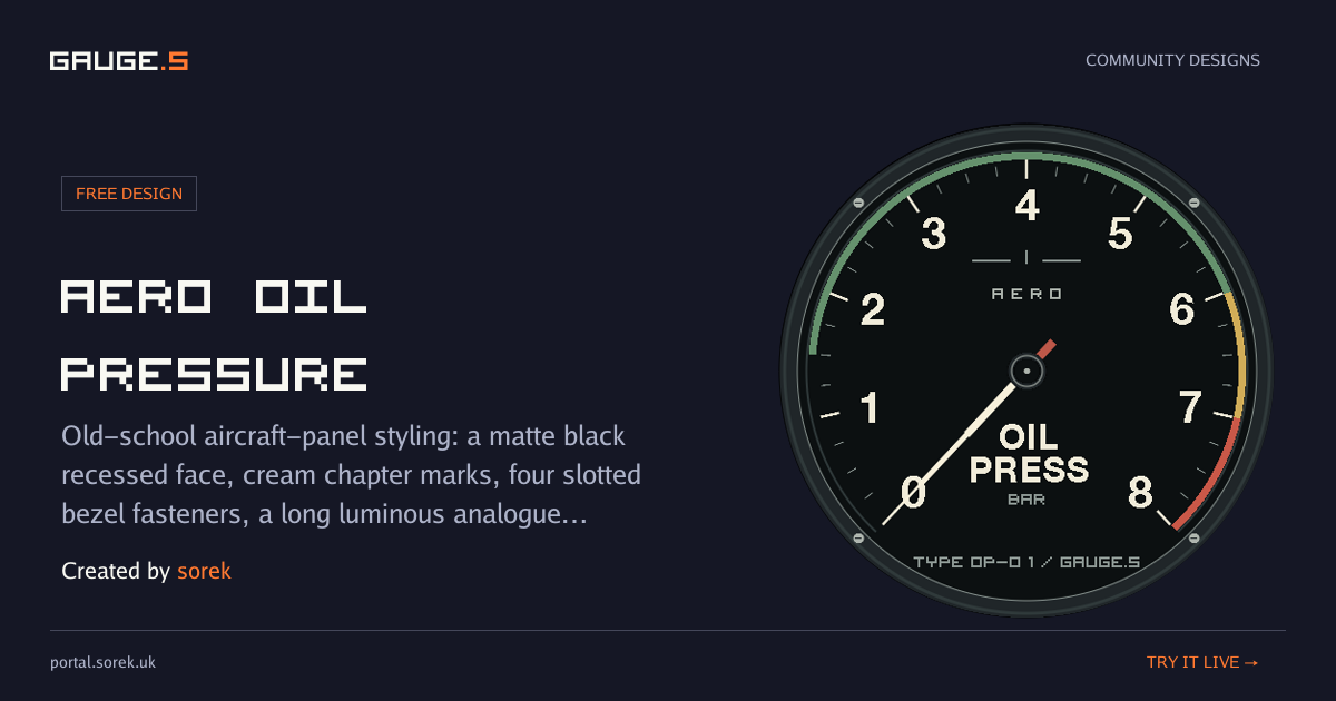 Aero Oil Pressure share card by sorek